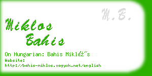 miklos bahis business card